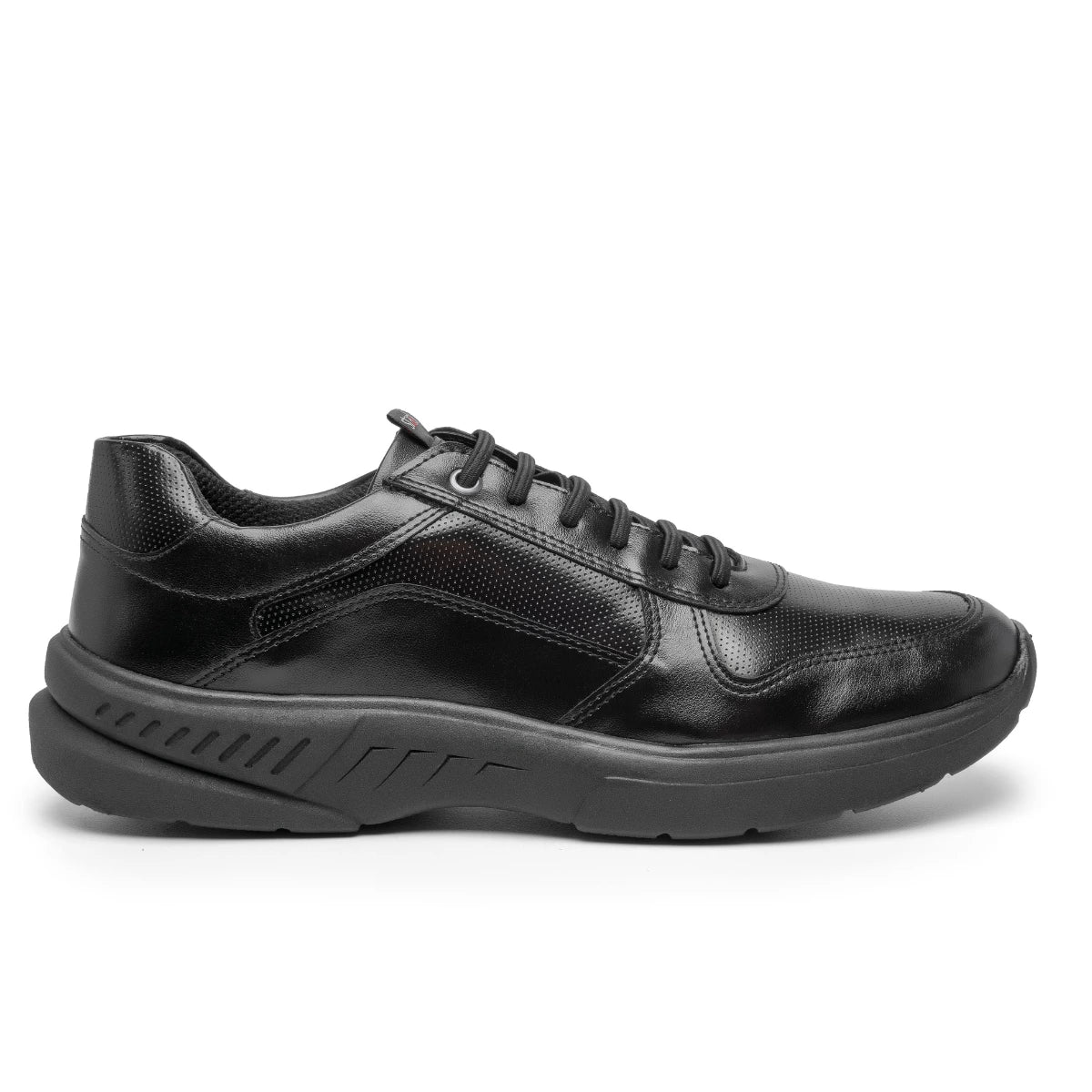 Tênis Casual Masculino de Sintético, cor preto com Solado preto - ELÁSTICO