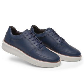 sapatenis maasculino de Sintético, cor azul com Solado Ambar/Branco