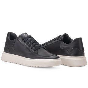 Sapatênis Casual masculino, preto e solado branco