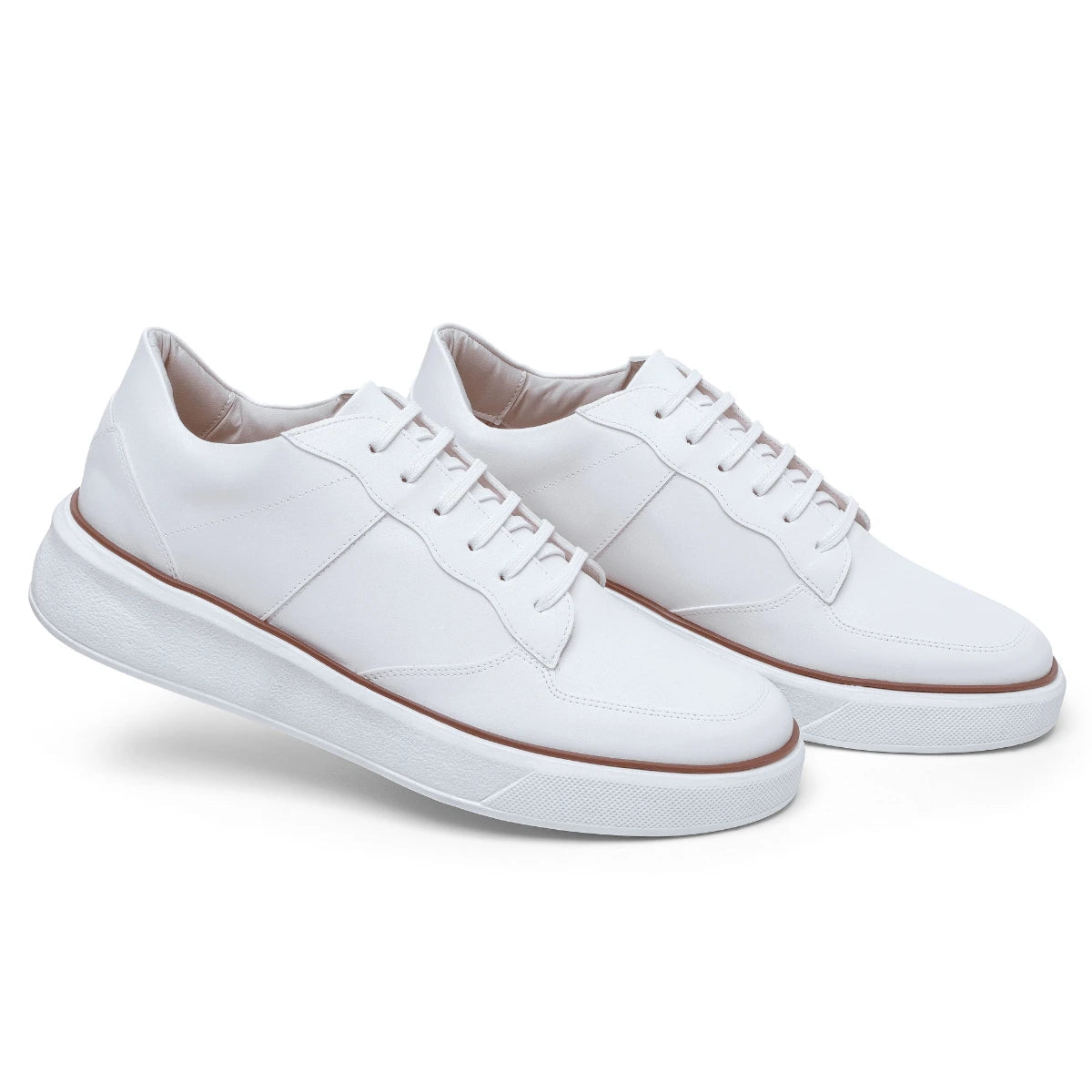 sapatenis masculino de Sintético, cor Branco com Solado Ambar/Branco