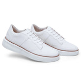 sapatenis masculino de Sintético, cor Branco com Solado Ambar/Branco