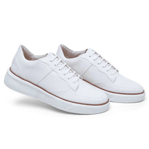 sapatenis masculino de Sintético, cor Branco com Solado Ambar/Branco