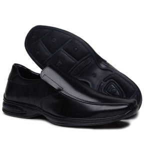 Sapato Conforto Masculino de Sintético, cor Preta