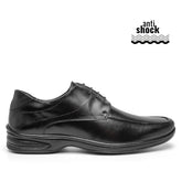 Sapato Conforto de Amarrar Masculino de Sintético, cor Preta com Solado Preto